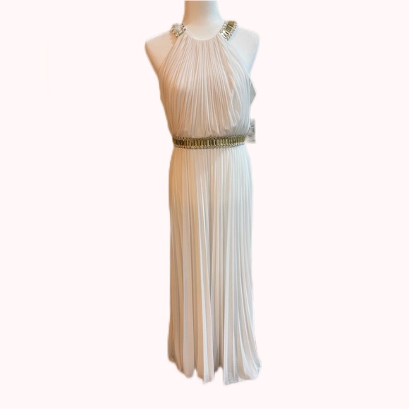 ***NWT***. CACHET GOWN (IVORY) WITH GOLD TRIM (10) - Picture 1 of 7